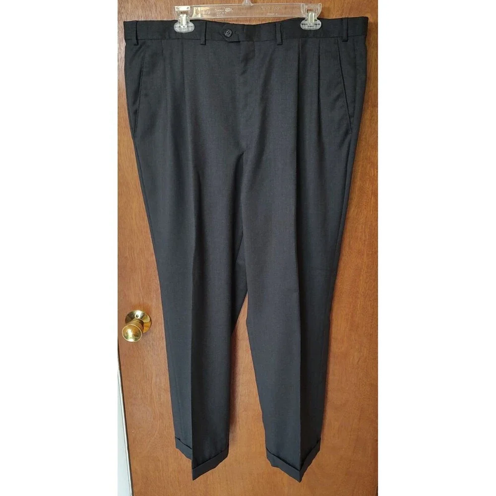 PRINCIPE 2-pc suit Guabello virgin wool dark grey Italy 46L, 40x31 pants